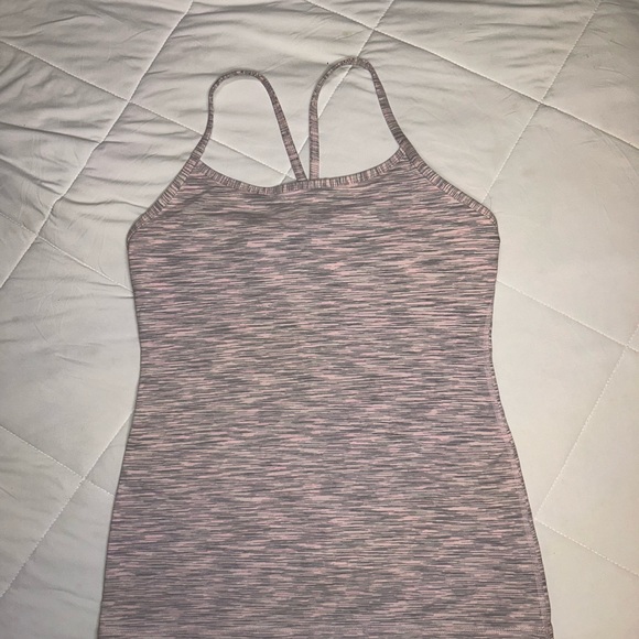 lululemon athletica Tops - lululemon athletica Pink Heathered Power Y tank